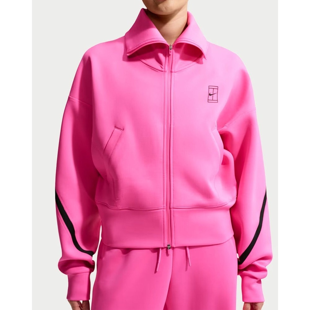 Nike Advantage Women's Dri-FIT Full Zip Tennis Jacket - Laser Fuchsia - Small